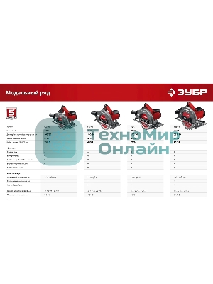 Пила дисковая, 90гр-65 мм, диск 190 мм, 1600 Вт, Зубр ПД-65