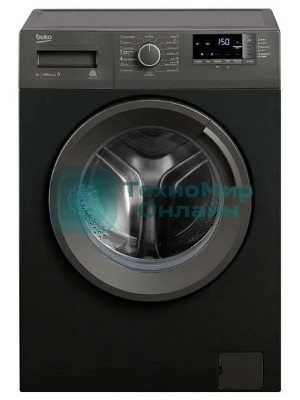 Стиральная машина Beko WRE6512BAA 7329810004 черный, загрузка фронтальная 6 кг, 1000 об/мин, класс: А