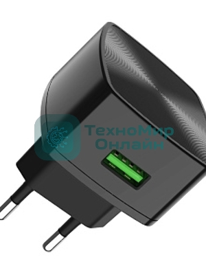 Сетевое зарядное устройство HOCO (6931474706638) HOCO C70A Cutting-edge single port QC3.0 черный