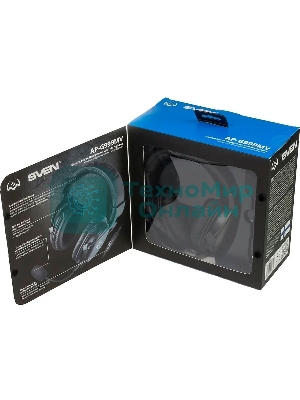 Гарнитура проводная игровая SVEN AP-G999MV с микрофоном серый (50 мм, мини-джек (стерео) O 3,5 мм (4 pin))