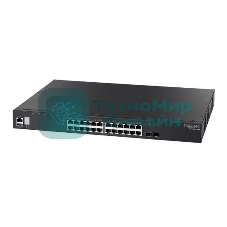 Коммутатор ECS4620-28P Edge-corE 24 x GE + 2 x 10G SFP+ ports + 1 x expansion slot (for dual 10G SFP+ ports) L3 Stackable Switch, w/1 x RJ45 console port, 1 x USB type A storage port, RPU connector, Stack up to 4 units,PoE Budget max. 410W