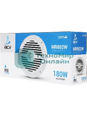 Колонки автомобильные ACV Marine MR802 80Вт 90дБ 20 см (8 дюйм) (ком.: 2 кол.) коаксиальные двухполосные