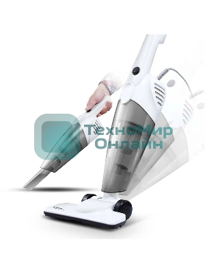Пылесос вертикальный Deerma DX118C белый/серый, питание от сети, 230 Вт, уборка сухая, пылесборник 1.2 л