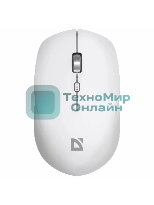 Мышь беспроводная Defender Velvet MB-406 белый, 1600 dpi, радиоканал, Bluetooth, USB, кнопки - 4