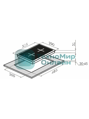 Газовая варочная панель Maunfeld EGHG.32.2CB/G, 2 конфорки, закаленное стекло, черный
