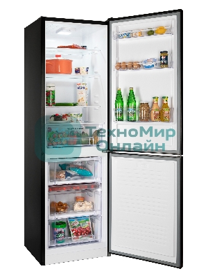 Холодильник Nordfrost NRB 152 B черный двухкамерный 205/115 л морозилка снизу, капельная система