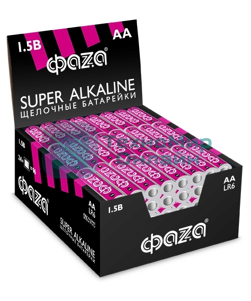 Элемент питания алкалиновый AA/LR6 1.2В Super Alkaline box-96 (уп.96шт) ФАZА 2854643
