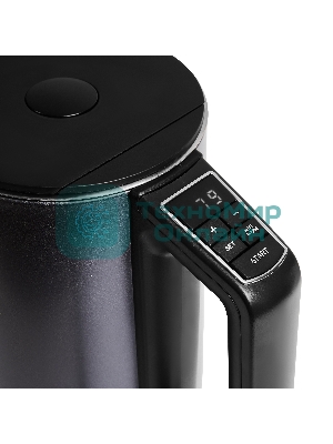 Чайник электрический Midea MK-9093 1.5 л, 2200 Вт, черный корпус: нерж.сталь