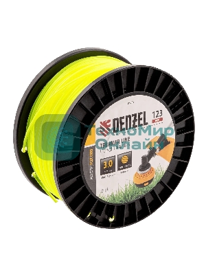 Леска для триммера Denzel круглая, 3,0мм х 123м, на DIN катушке FLEX CORD