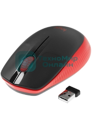 Мышь беспроводная Logitech M190 черный/красный, 1000 dpi, радиоканал, USB, кнопки - 3