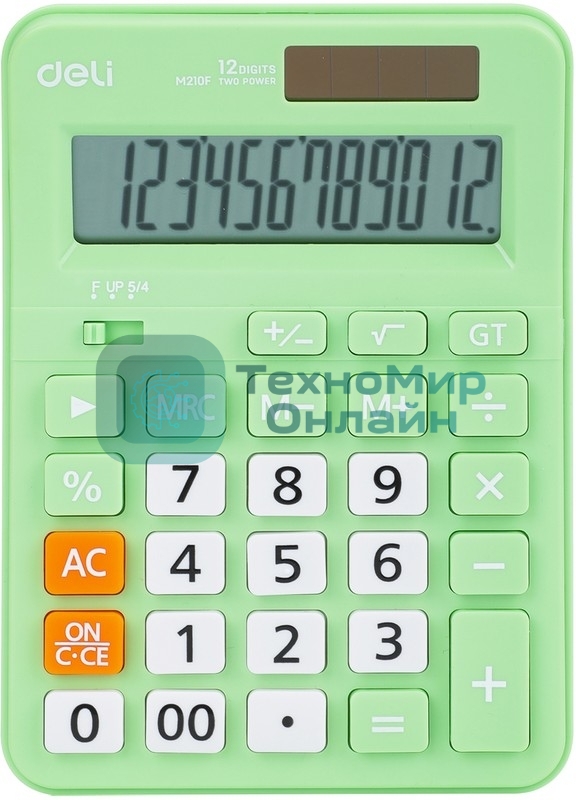 Калькулятор настольный Deli EM210FGREEN зеленый 12-разр.