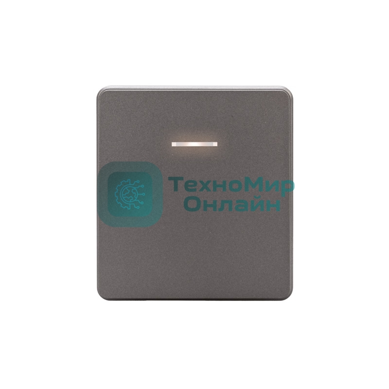 Выключатель Kranz ROUND 1 кл проходной (переключатель) с подсветкой 10А с/у титан