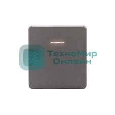 Выключатель Kranz ROUND 1 кл проходной (переключатель) с подсветкой 10А с/у титан