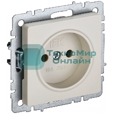 Розетка 1-местная IEK BRITE РС10-1-0-БрКр (BR-R10-10-K10) 10А, без заземления, без защитных шторок, бежевый
