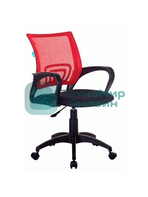 Кресло Бюрократ CH-695NLT красный/черный, сетка/ткань, 120 кг, механизм качания