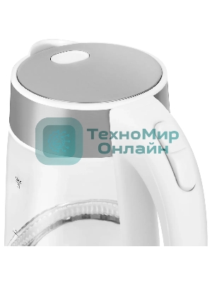 Чайник электрический Starwind SKG2011 1.7 л, 2200 Вт, белый/серебристый (корпус: стекло)