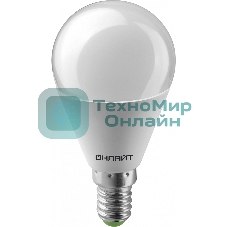 Лампа светодиодная ОНЛАЙТ 71643 OLL-G45-6-230-2.7K-E14 6Вт шар 2700К теплый белый E14 450лм 176-264В
