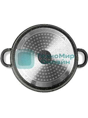 Кастрюля Lara LR02-207 Rio 30 см, 7.3 л, мрамор, капсулированное индукционное дно, крышка