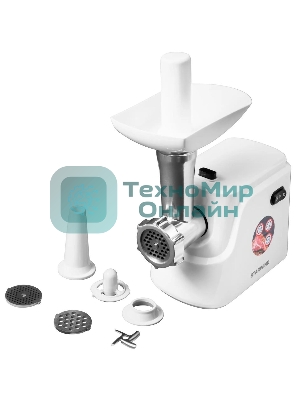 Мясорубка электрическая Starwind SMG3120 белый, 1500 Вт, 2.0 кг/мин, реверс, защита от перегрузки, насадки - 5