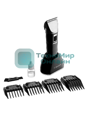 Машинка для стрижки BRAYER BR3402, LED-дисплей, 4 насад, турбо, титан. покр, регу. высоты лезвий