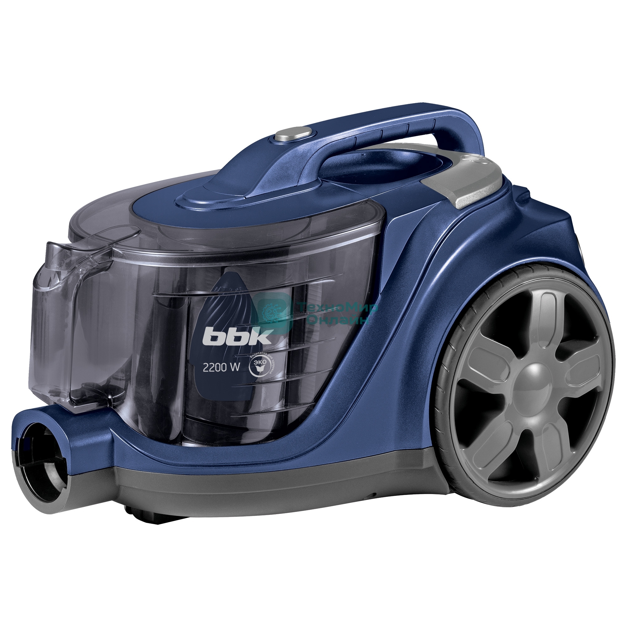 Пылесос BBK BV1901 синий/серый, 400/2200 Вт, уборка сухая, пылесборник контейнер 3 л