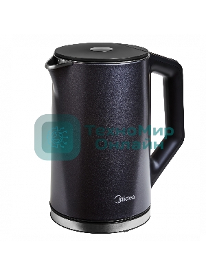 Чайник электрический Midea MK-9093 1.5 л, 2200 Вт, черный корпус: нерж.сталь