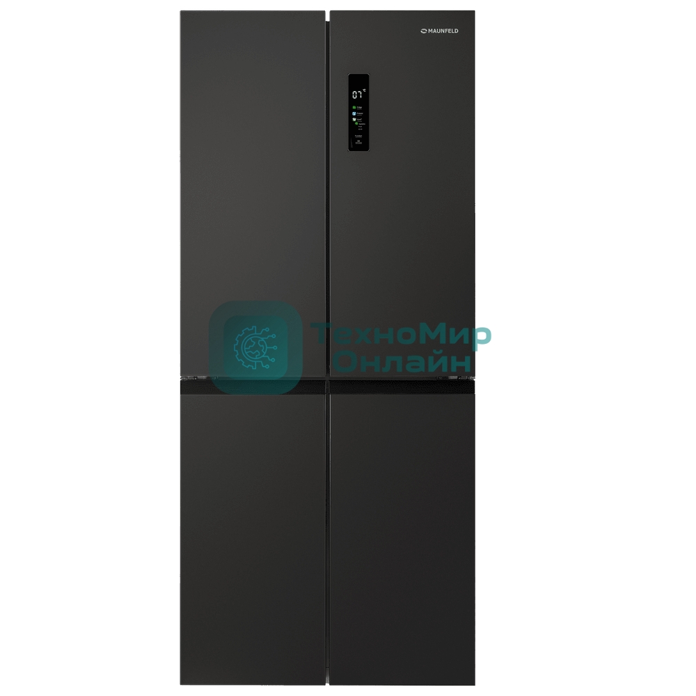 Холодильник Maunfeld MFF192NFSB01 Inverter черная сталь трехкамерный 334/184л морозилка снизу, No Frost, Side by Side