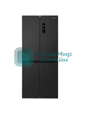 Холодильник Maunfeld MFF192NFSB01 Inverter черная сталь трехкамерный 334/184л морозилка снизу, No Frost, Side by Side