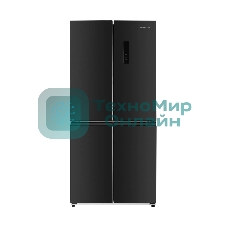 Холодильник Kuppersberg NFFD 186 DX черная нержавеющая сталь трехкамерный 303/172л морозилка сбоку, No Frost, Side by Side