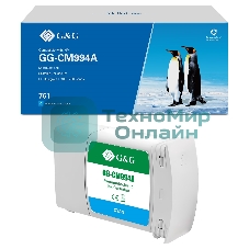 Картридж струйный G&G GG-CM994A 761 голубой (400 мл) для HP Designjet T7100/T7200