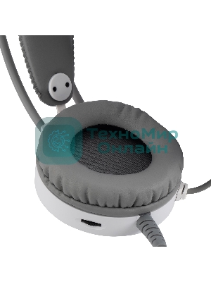 Гарнитура проводная с микрофоном Оклик HS-L300G White белый 2.2м мониторные USB оголовье (1796952)