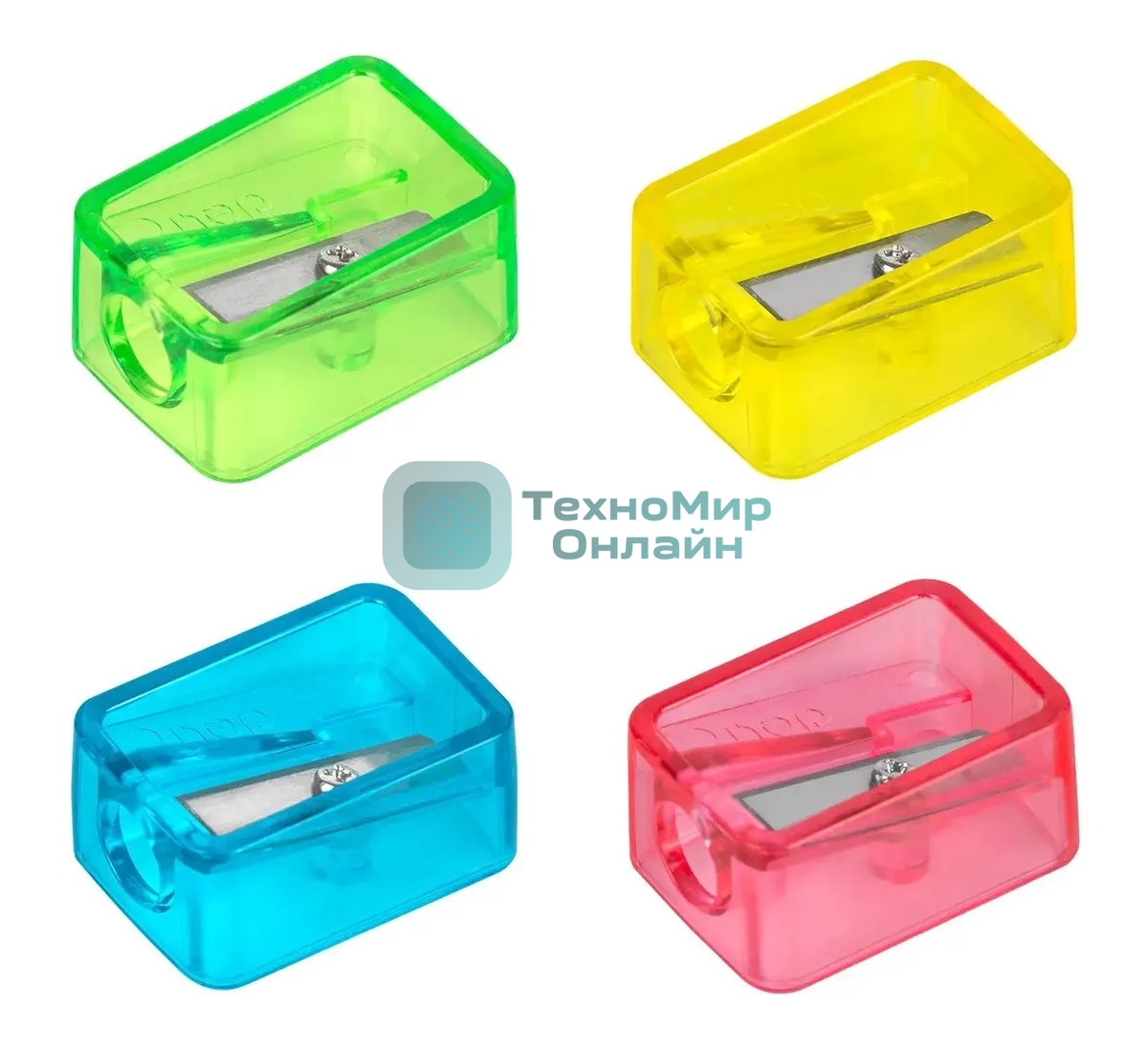 Точилка для карандашей ручная Deli EH034 Comico, 1 отверстие, пластик, ассорти