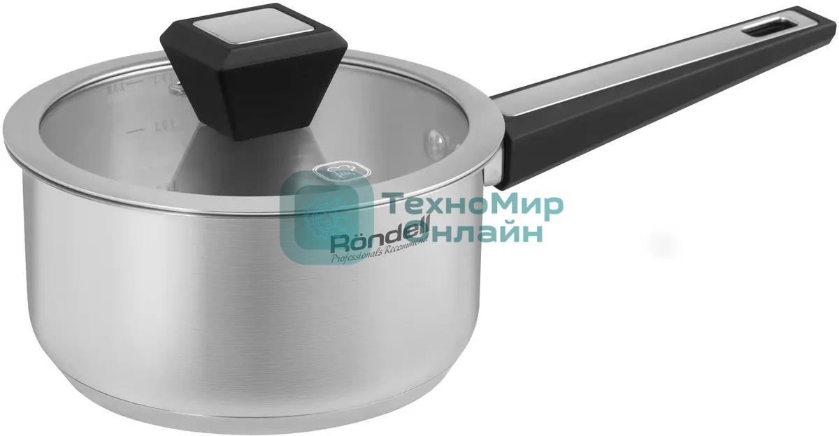 Ковш Rondell RDS-1888 Blitz 16 см 1,4 л нержавеющая сталь 18/10, с крышкой