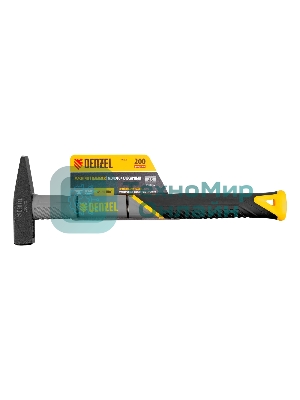 Молоток слесарный Denzel 200 г, кованый, фибергласовая рукоятка c TPR покрытием