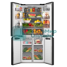 Холодильник Maunfeld MFF192NFSB01 Inverter черная сталь трехкамерный 334/184л морозилка снизу, No Frost, Side by Side