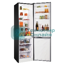 Холодильник Nordfrost NRB 154 B черный матовый двухкамерный 238/115 л морозилка снизу, капельная система