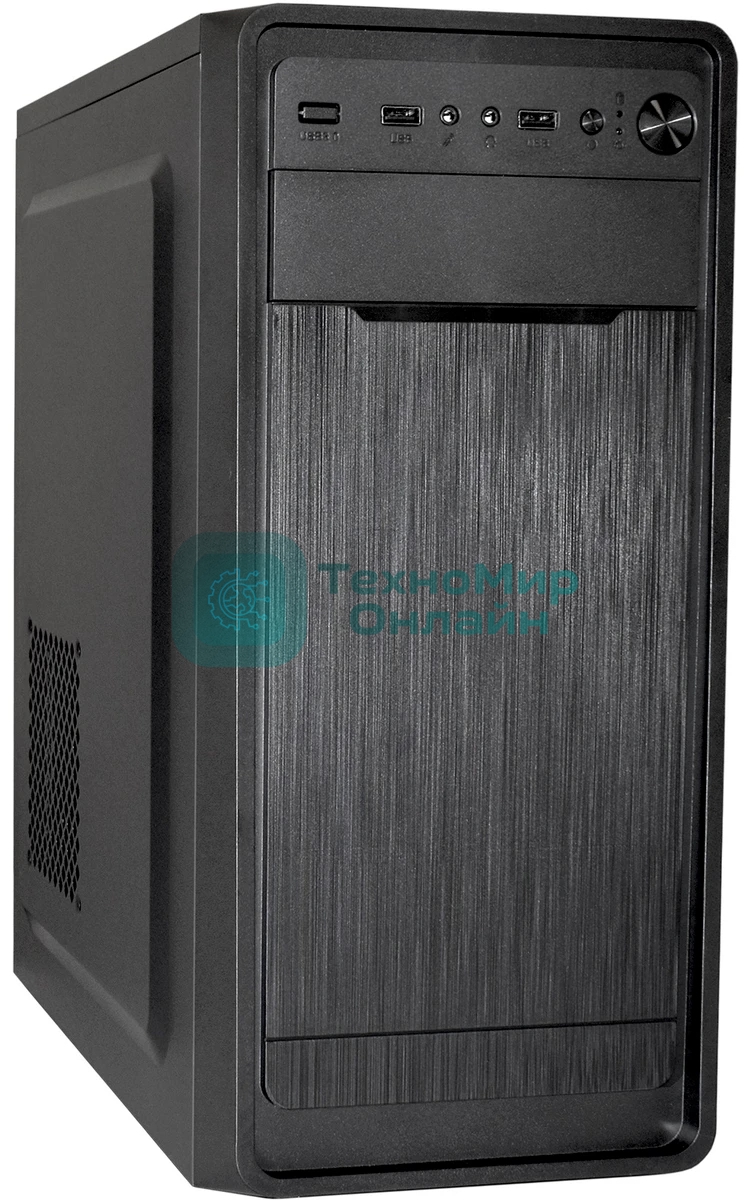 Компьютерный корпус Miditower ExeGate XP-332-UNS350 (ATX, БП UNS350 с вент. 12см, 2хUSB, аудио, черный)