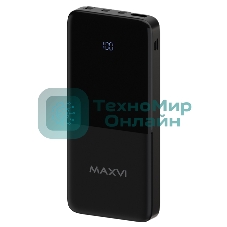 Портативный аккумулятор Maxvi PB10-09 10000 мАч, 2A USB + кабели: Type-C/Lightning/MicroUSB