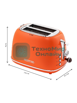 Тостер Galaxy Line GL 2921, апельсиновый фреш, металл, 900 Вт, 6 степеней поджарки