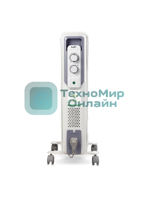 Обогреватель масляный Ballu CUBE BOH/CB-05W (5 секций), белый, 1000 Вт, 15 м2, механический термостат