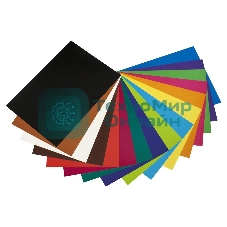 Картон цветной Silwerhof двусторонный мелованный, 16л. 16цв. A4 Монстрики папка