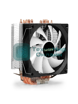Кулер ExeGate Wizard EXX600-PWM.FRGb (Al+Cu, 6 тепл.трубки, LGA775/1150/1151/1155/1156/1200/1700/1851/AM2/AM2+/AM3/AM3+/AM4/AM5/FM1/FM2/754/939/940, TDP 180W, Fan 120мм PWM, 800-2400RPM, Hydro bearing, 4pin, 11-24db, 540г, FRGb подсветка, с термопастой, на защелках, Color Box)
