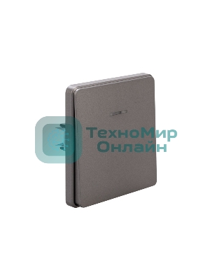 Выключатель Kranz ROUND 1 кл проходной (переключатель) с подсветкой 10А с/у титан