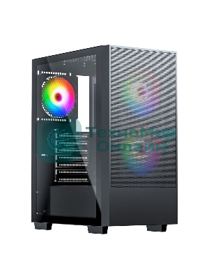 Компьютерный корпус ACD Citadel 106 ATX, черный, USB 3.0x1, USBx2+HD audio,1x12см ARGb rear+2x14см ARGb front,TG