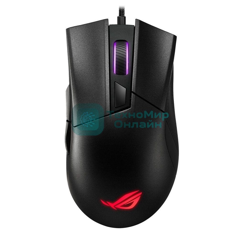 Мышь проводная ASUS ROG Gladius II Core черный, 6200 dpi, USB, кнопки - 6