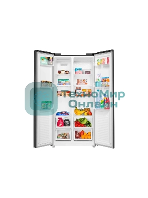 Холодильник Maunfeld MFF177NFSE нержавеющая сталь двухкамерный 263/170л морозилка сбоку, No Frost, Side by Side