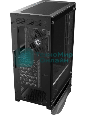 Корпус без блока питания Raijintek ARCADIA 41, Midi-Tower, TG, 1x120мм, 2xUSB-A 3.0 + 1xUSB-C, ATX, mATX, mITX Black