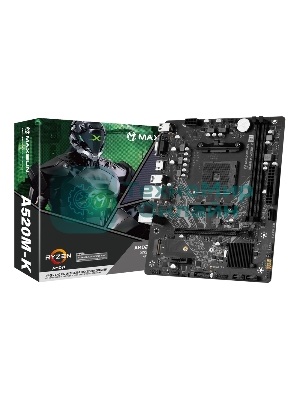 Материнская плата Maxsun Challenger A520M-K, AM4, AMD A520, 2xDDR4, 3xSATA, 1xM.2, 1xPCIe 3.0 x16, 1xPCIe 3.0 x1, 1xHDMI, 1xVGA, 1x 1Gb LAN, 2xUSB-A 3.2 Gen 1, 4xUSB-A 2.0, 3x3.5 мм, 5.1, M-ATX