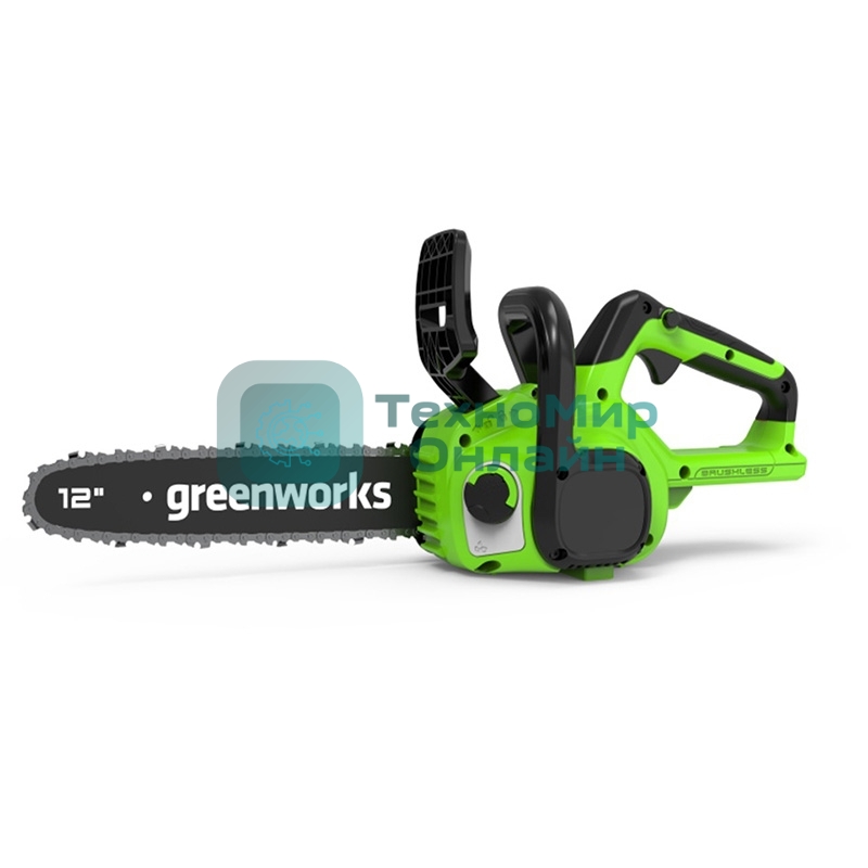 Цепная пила аккумуляторная GreenWorks GD24CS30K4, 24V, 30 см, бесщеточная, c АКБ 4 А·ч и ЗУ (2007007UB)