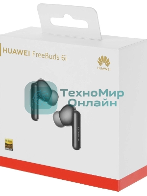 Наушники TWS Huawei FreeBuds 6i (Orca-T100) черный, внутриканальные, Bluetooth, активное шумоподавление, до 8 ч